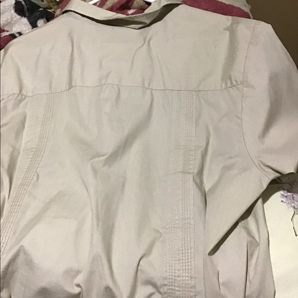 One tan guayabera shirt xlarge